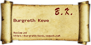 Burgreth Keve névjegykártya